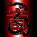 Dragon dans idéogramme sur fond noir et rouge